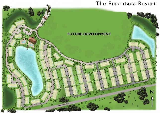 The home site plan at Encantada near Orlando Florida.
